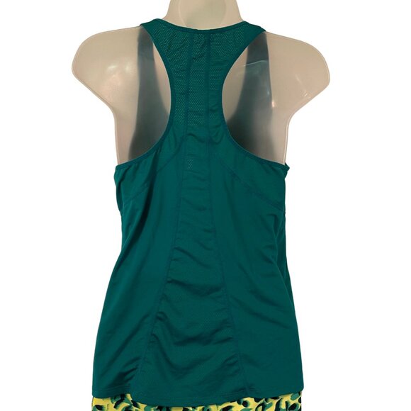 Fabletics Workout outfit top and leggings | Teal, Lime Green, Animal Print | S - Picture 4 of 10